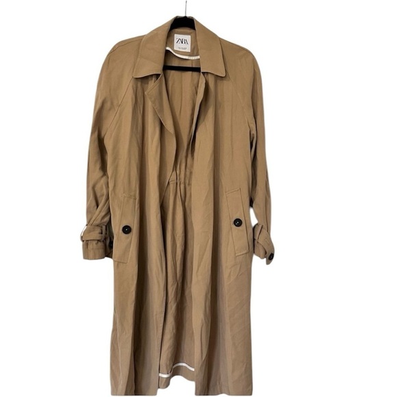 Zara Open Front Lightweight Trench Coat - Picture 1 of 7